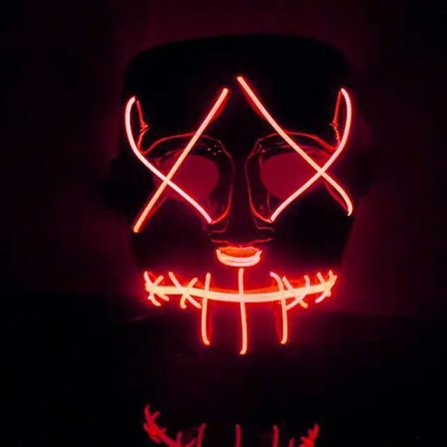 Halloween Mask LED Light Up Funny Masks The Purge Election Year Great Festival Cosplay Costume Supplies Party Masks Glow In Dark