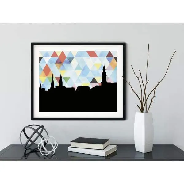 Hamburg, Germany geometric skyline
