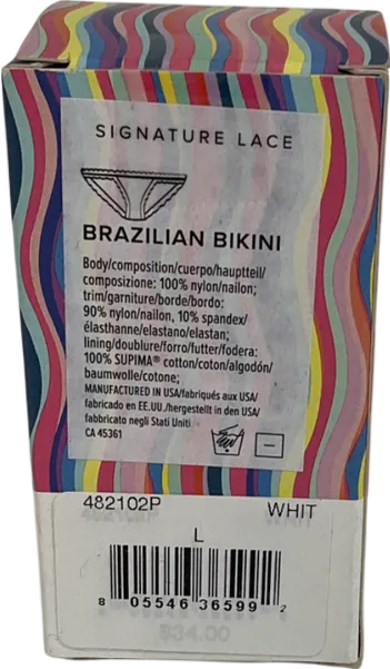 Hanky Panky White Lace Brazilian “No VPL” Bikini Knickers UK L