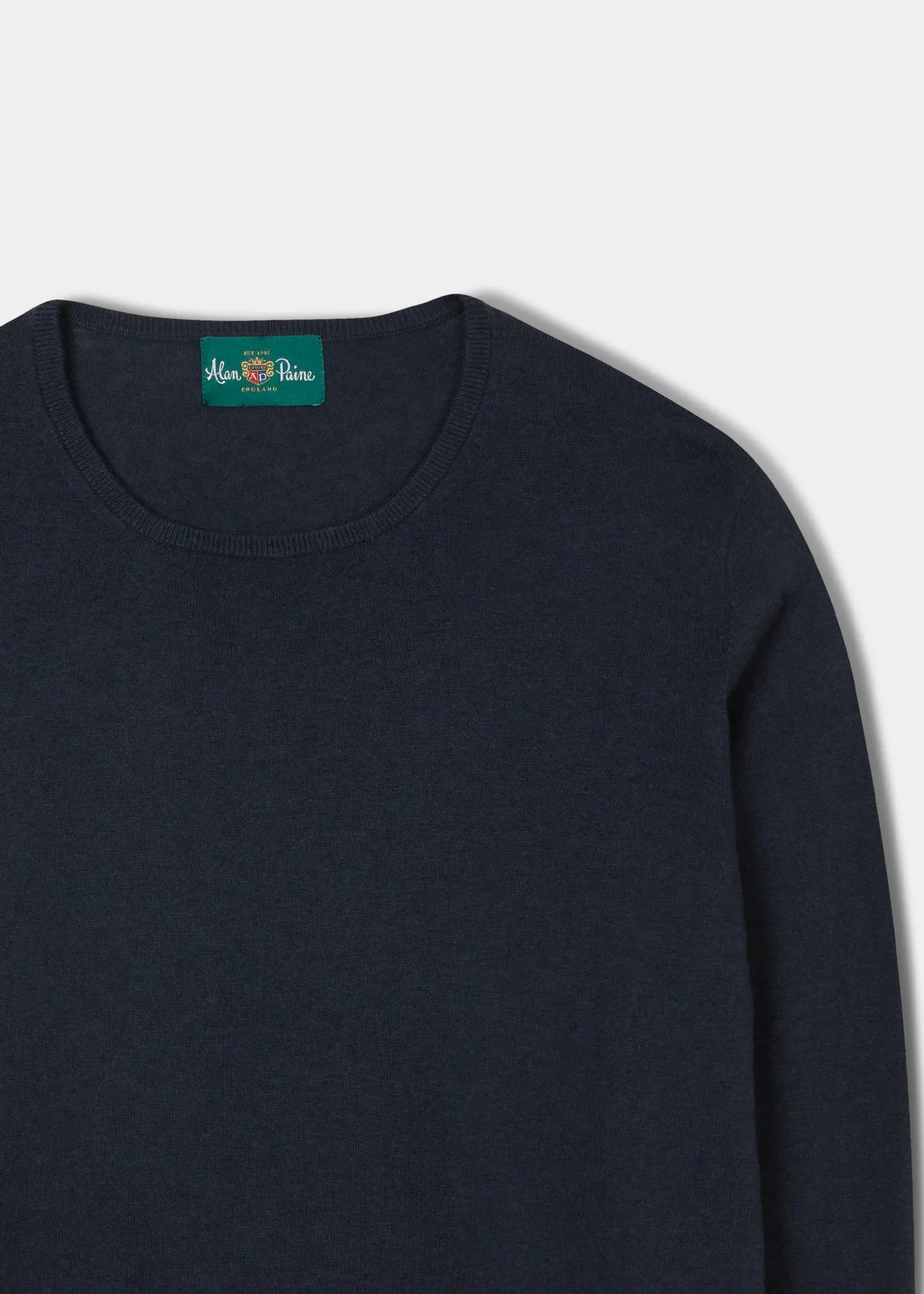 Harlington Luxury Cotton Jumper In Dark Navy