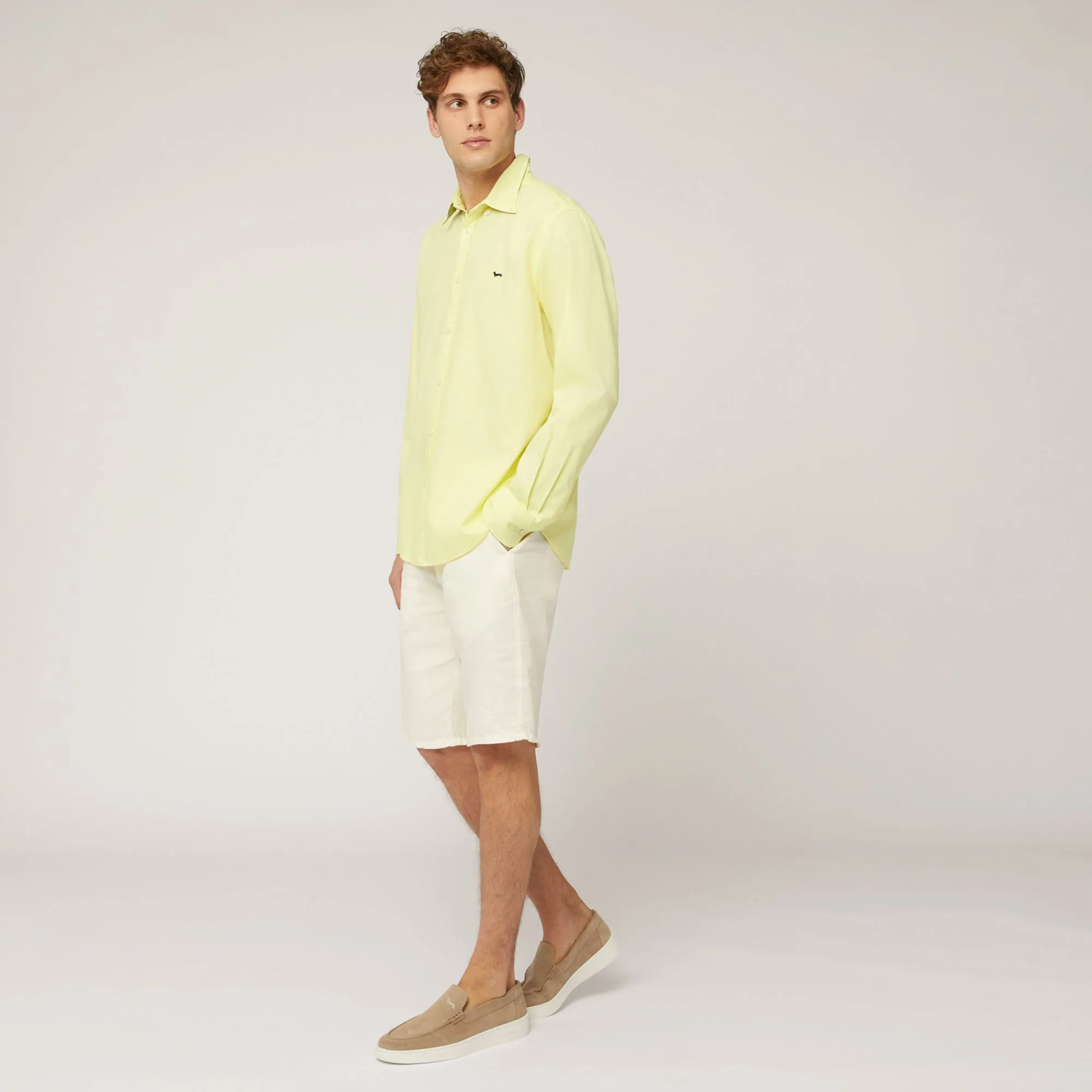 Harmont & Blaine Solid Shirt with Contrast Cuff - Yellow