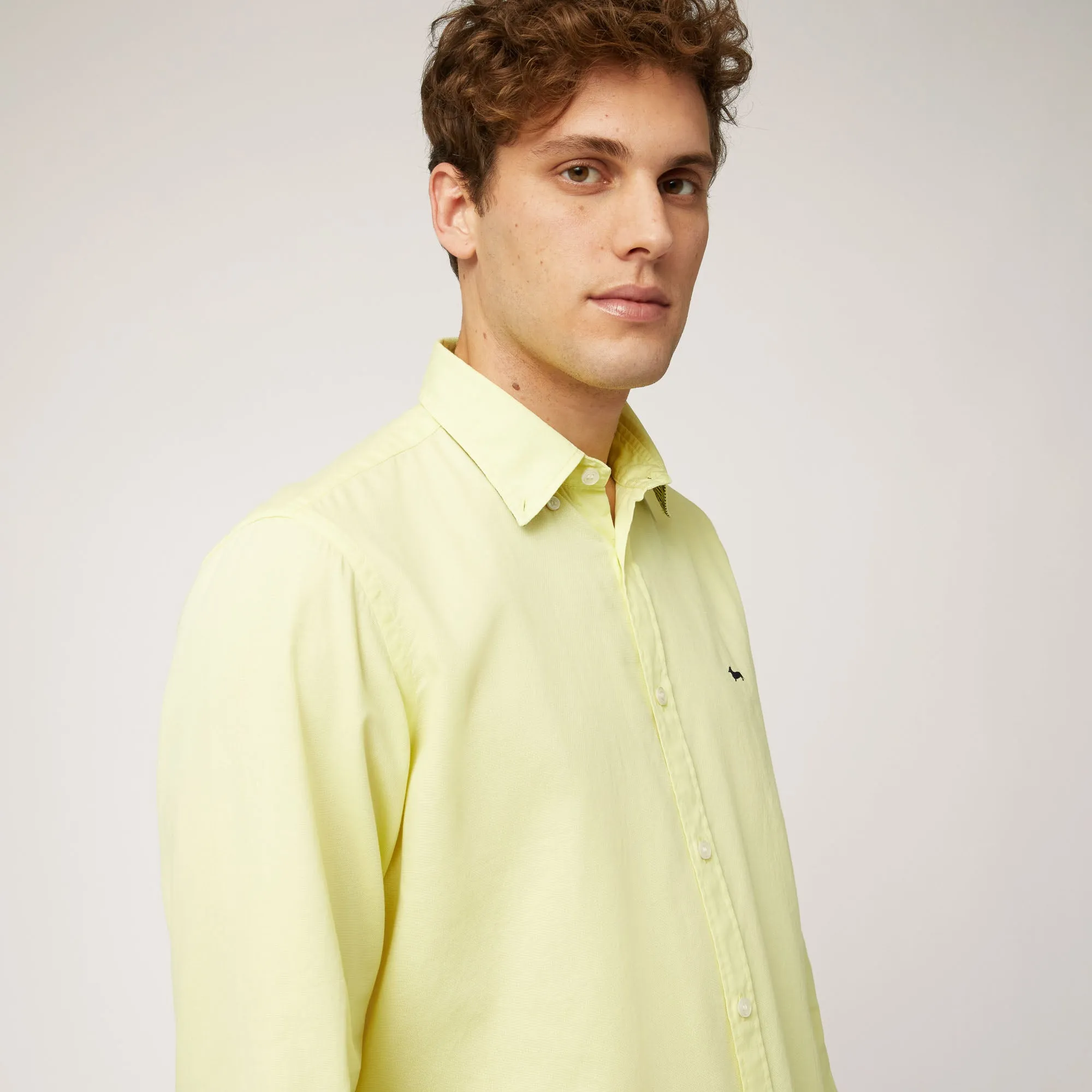 Harmont & Blaine Solid Shirt with Contrast Cuff - Yellow