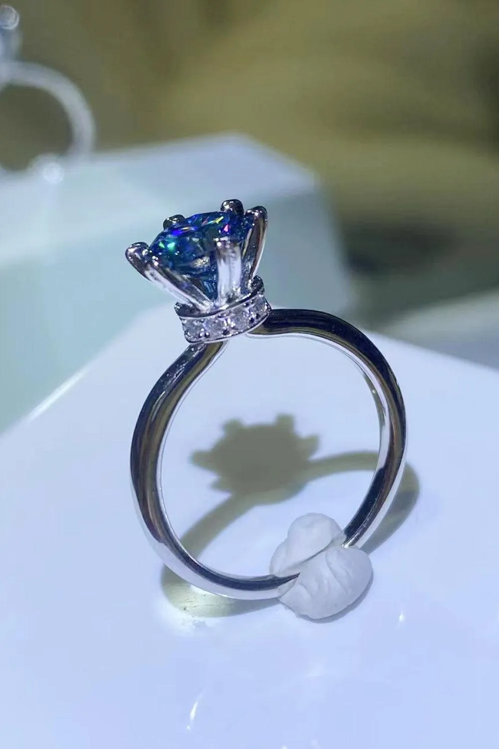 Hazel Blues® | 1 Carat Moissanite 6-Prong Solitaire Ring