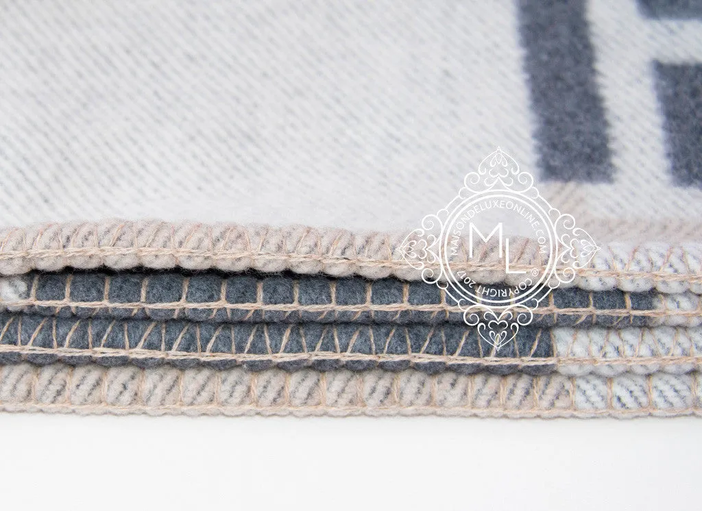 Hermes Large Galet Wool Cashmere H Avalon Bayadere Blanket