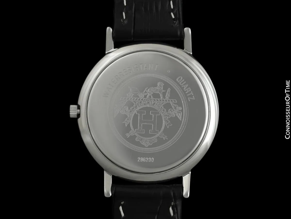 Hermes Meteore Mens Luxury Watch - Stainless Steel & Solid 18K Gold