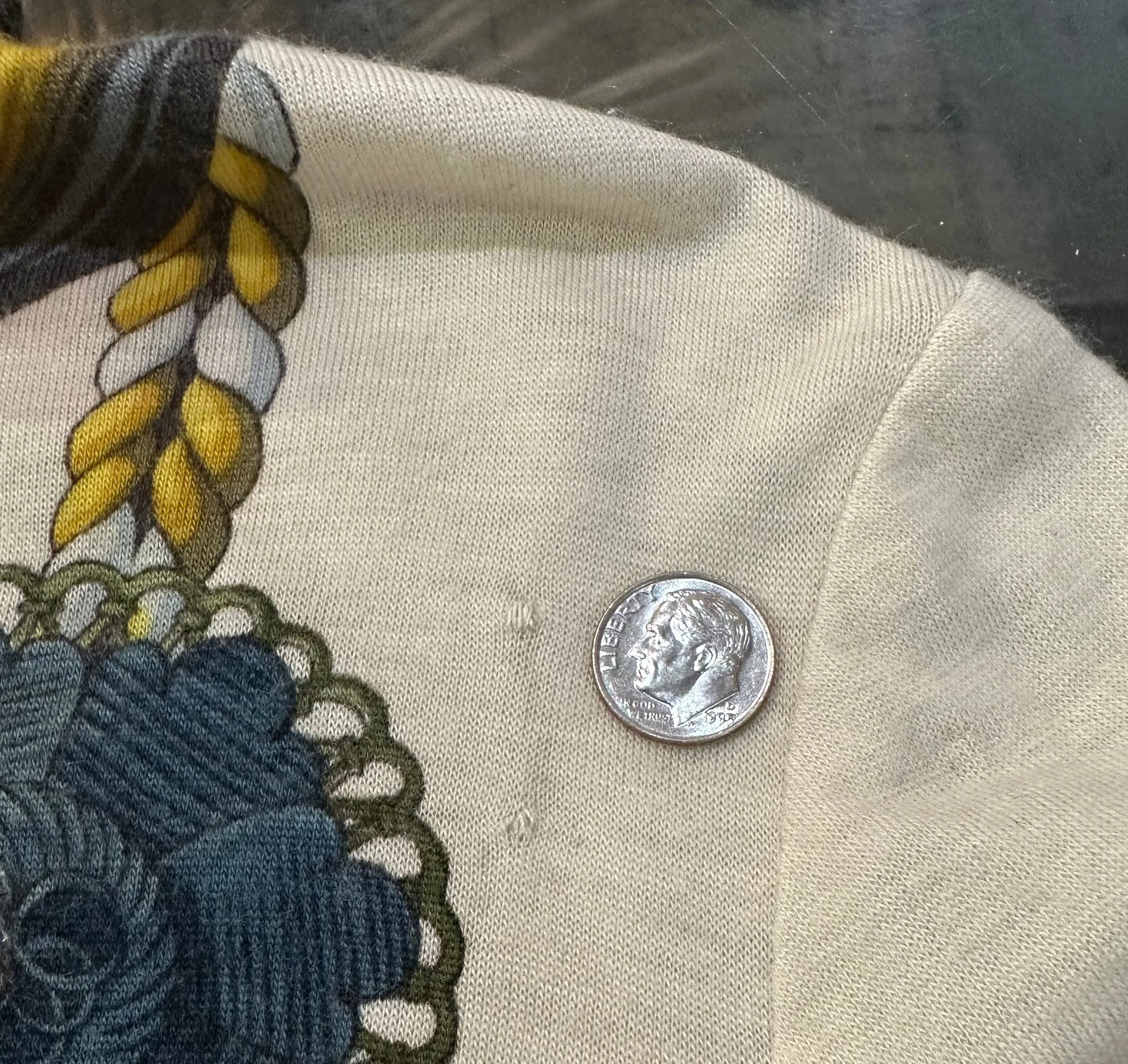 Hermes Sport 60s Cashmere Equestrian Print Turtleneck Top