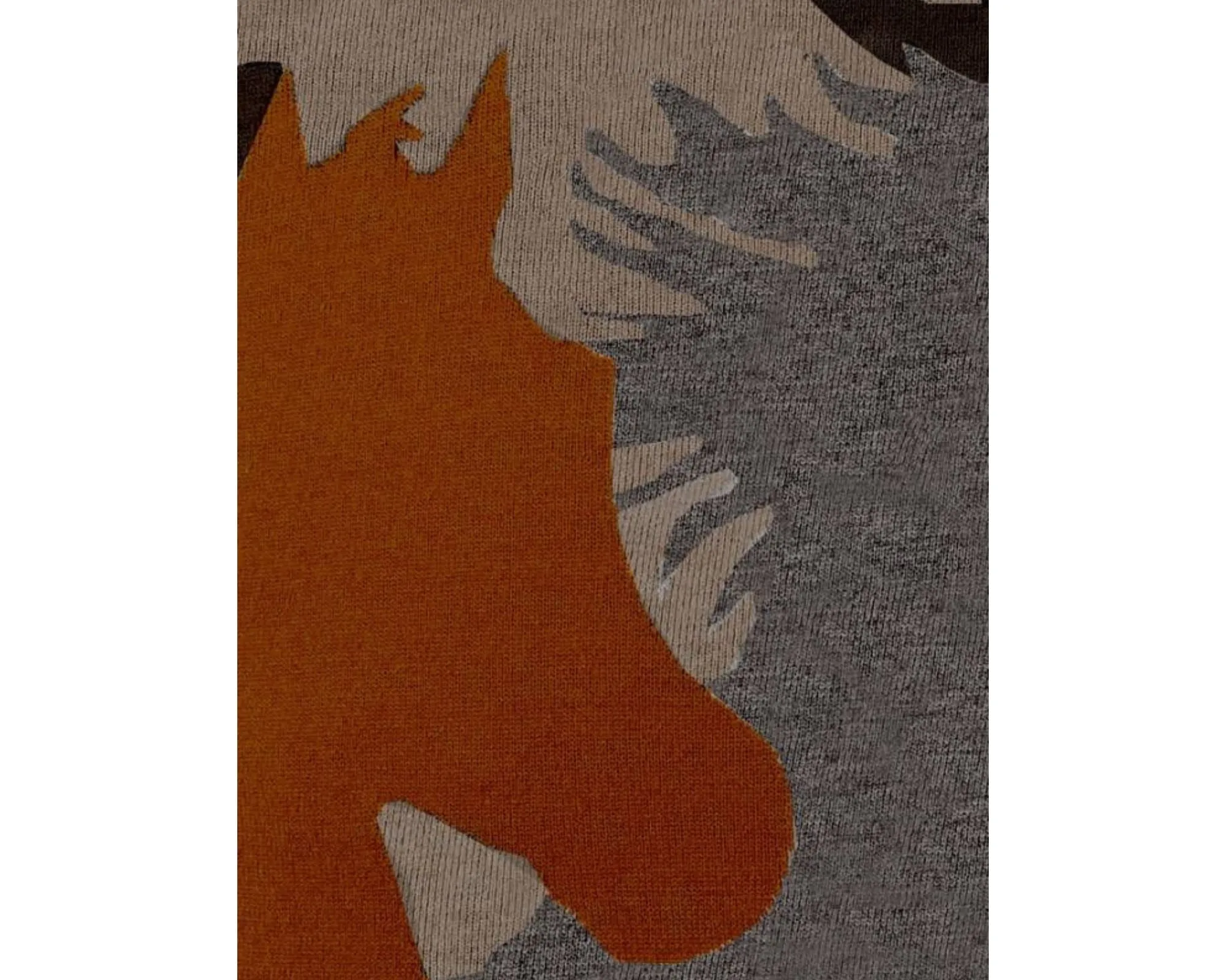 Horse Pillow - Burnt, Brown, Taupe, Gray