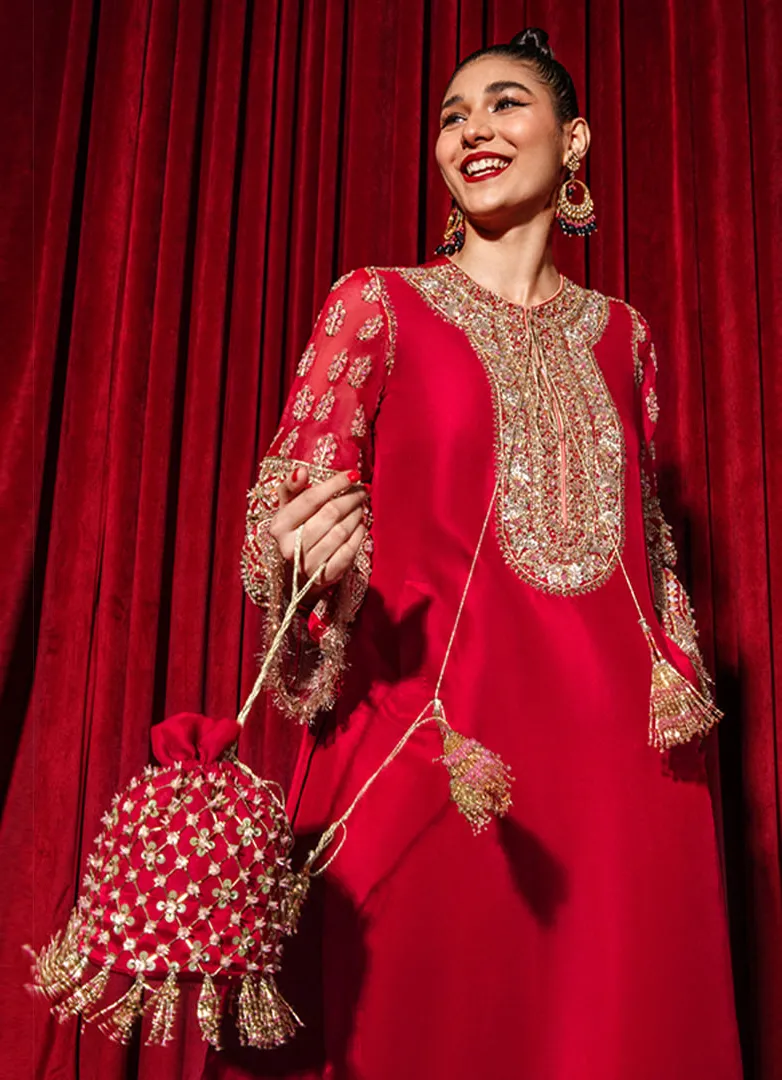 Hussain Rehar Luxury Silk Embroidered Collection The Guestlist AIMER