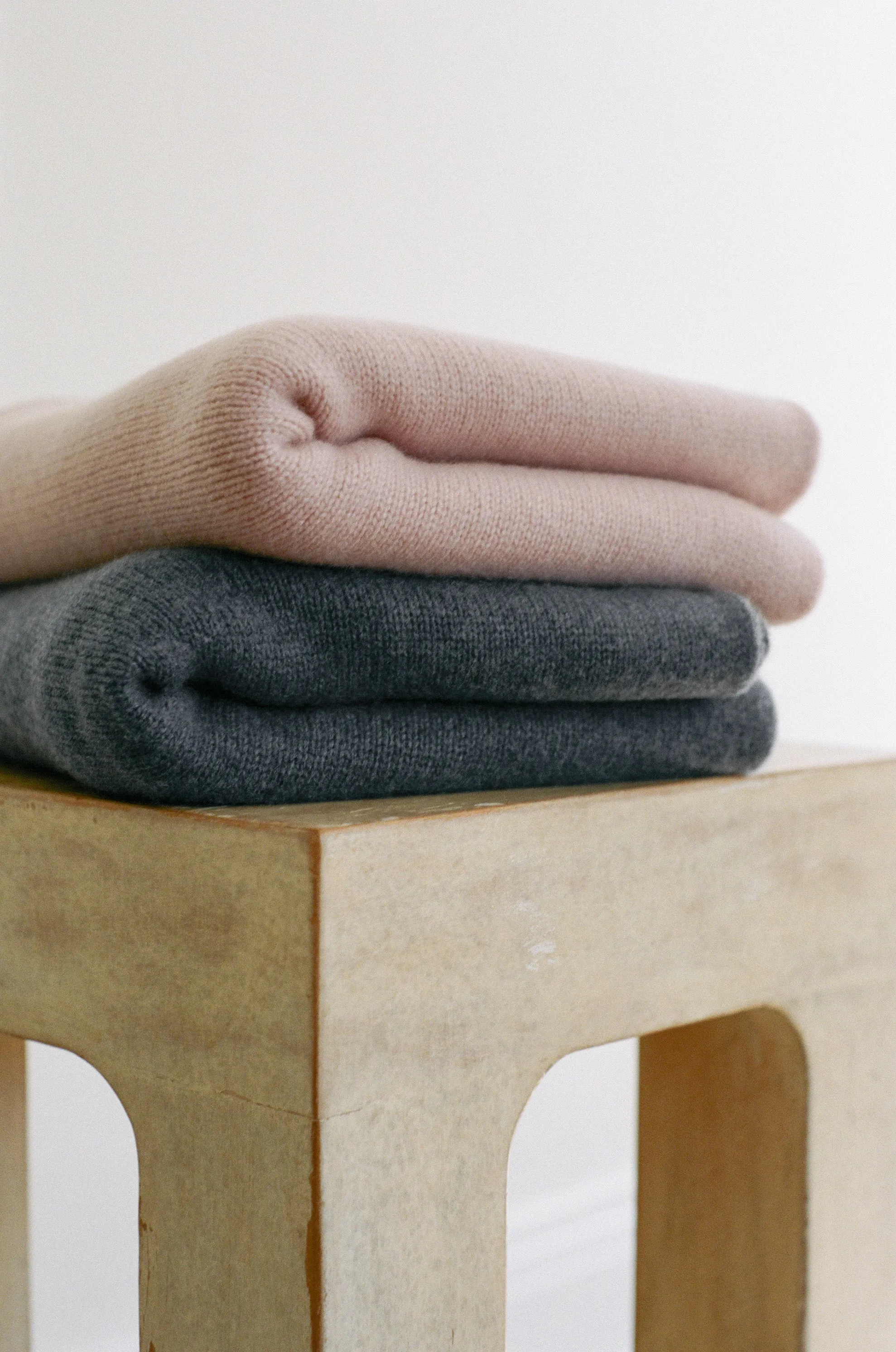 Italian Cashmere Jersey Knit Baby / Travel Blanket - Denim