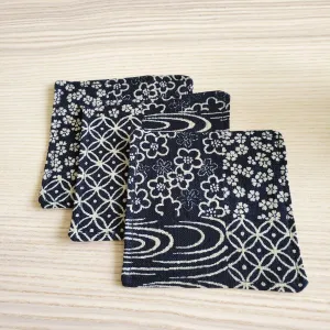 Japanese Cloth Coasters in Indigo Patchwork