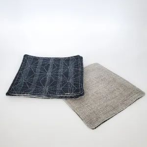 Japanese Cloth Coasters in Large Asanoha Star Blue