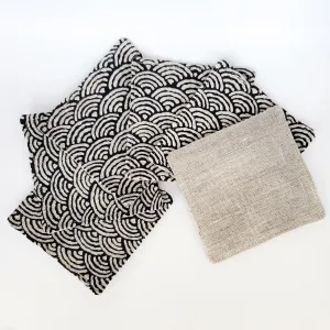 Japanese Cloth Coasters in Seigaiha Wave