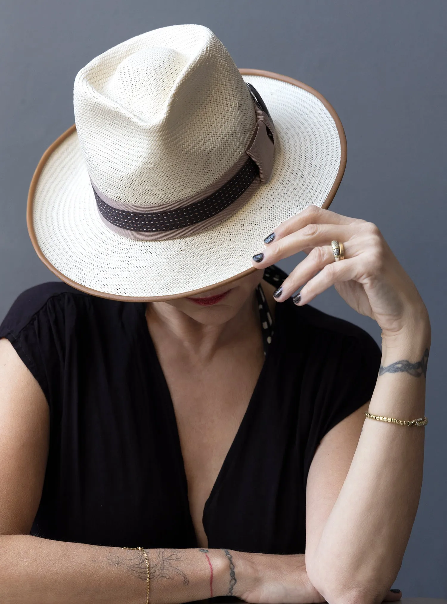 Jay - Ivory Shantung Teardrop Fedora