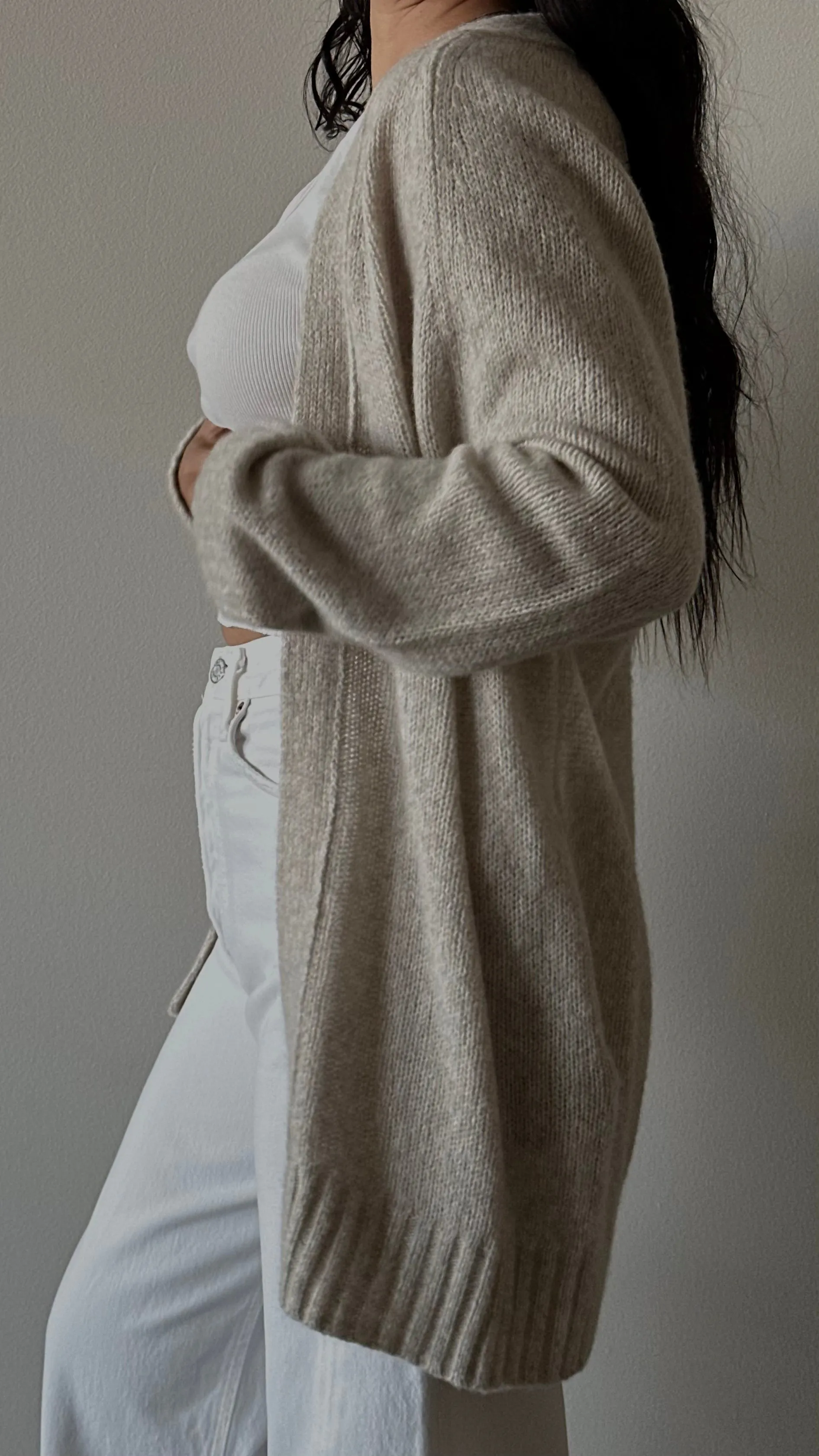 Jennifer Midi Open Cardigan - Earth