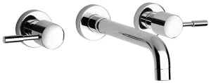 Jewel Faucets Chrome Two Handle Wall Mount Lavatory Faucet With Controls and Spout 16207