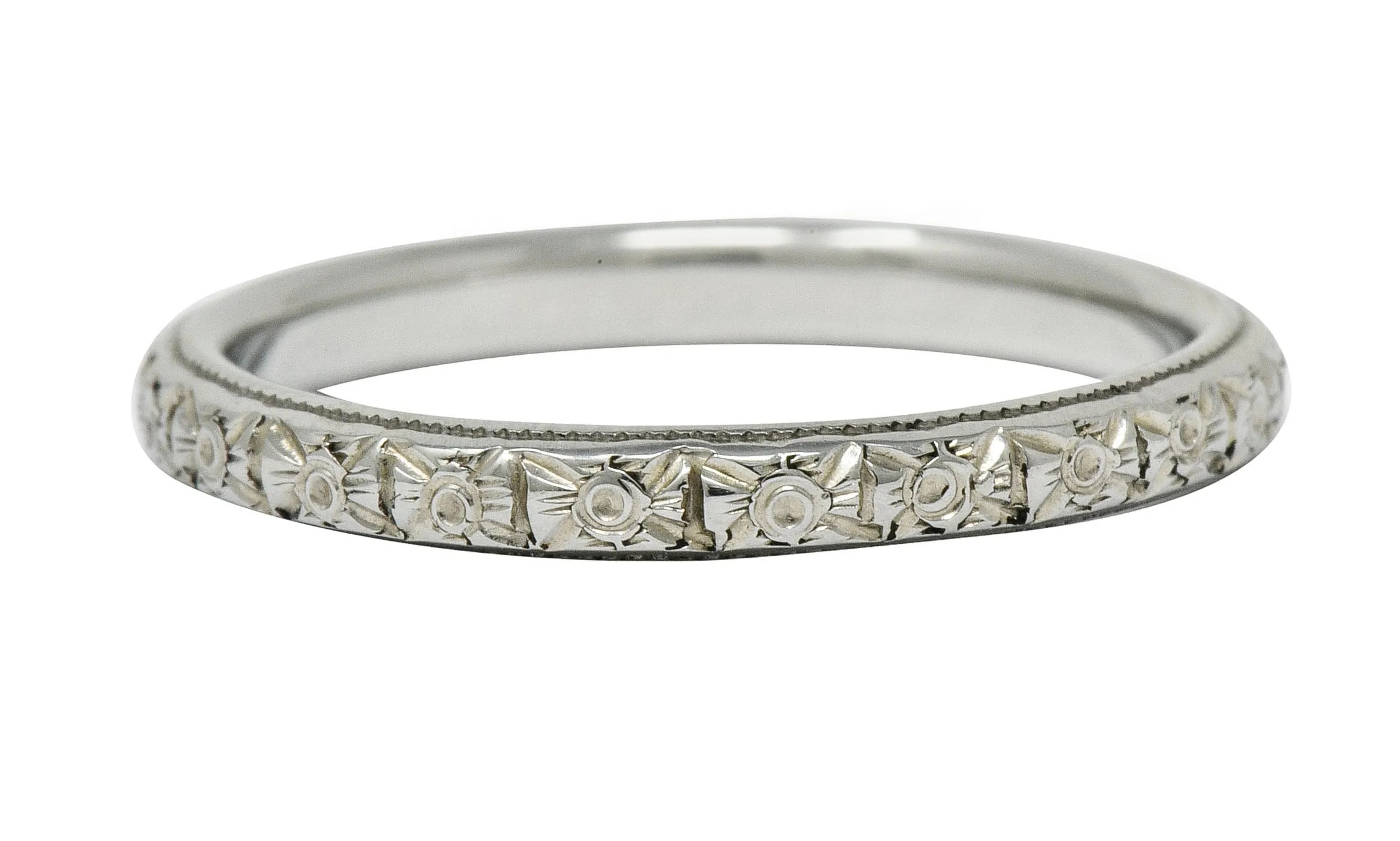 Kielty & Beard Art Deco 18 Karat Gold Wedding Band Ring