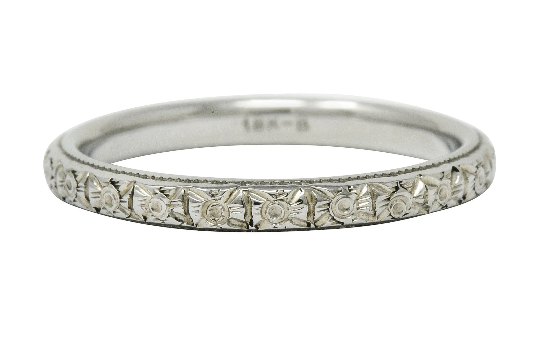 Kielty & Beard Art Deco 18 Karat Gold Wedding Band Ring