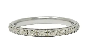 Kielty & Beard Art Deco 18 Karat Gold Wedding Band Ring