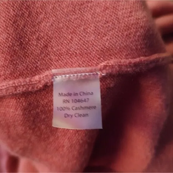 KINROSS women's burnt orange 2 ply cashmere mock neck ruffle sleeve sweater Sz M