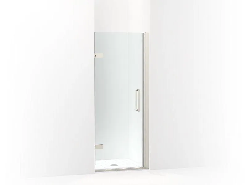 KOHLER K-27576-10L Composed 27-5/8"–28-3/8" W x 71-1/2" H frameless pivot shower door with 3/8" Crystal Clear glass and back-to-back vertical door pulls