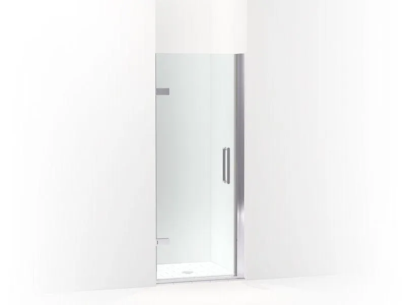 KOHLER K-27576-10L Composed 27-5/8"–28-3/8" W x 71-1/2" H frameless pivot shower door with 3/8" Crystal Clear glass and back-to-back vertical door pulls