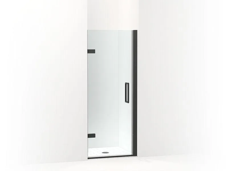 KOHLER K-27576-10L Composed 27-5/8"–28-3/8" W x 71-1/2" H frameless pivot shower door with 3/8" Crystal Clear glass and back-to-back vertical door pulls