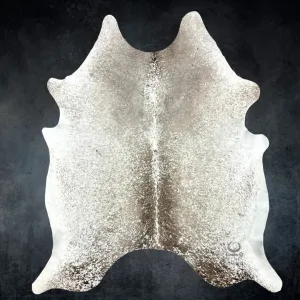 Large Salt and Pepper  Cowhide Rug Size 6.3x6.3 ft---4705