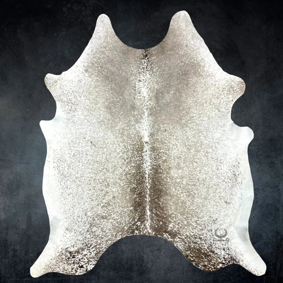 Large Salt and Pepper  Cowhide Rug Size 6.3x6.3 ft---4705
