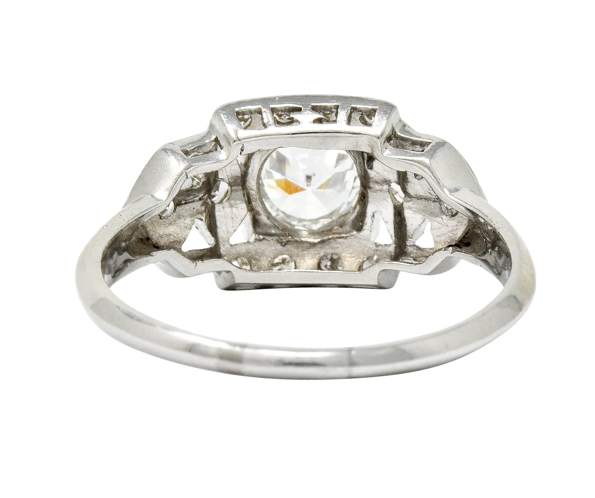 Late Art Deco 0.72 CTW Diamond Platinum Engagement Ring