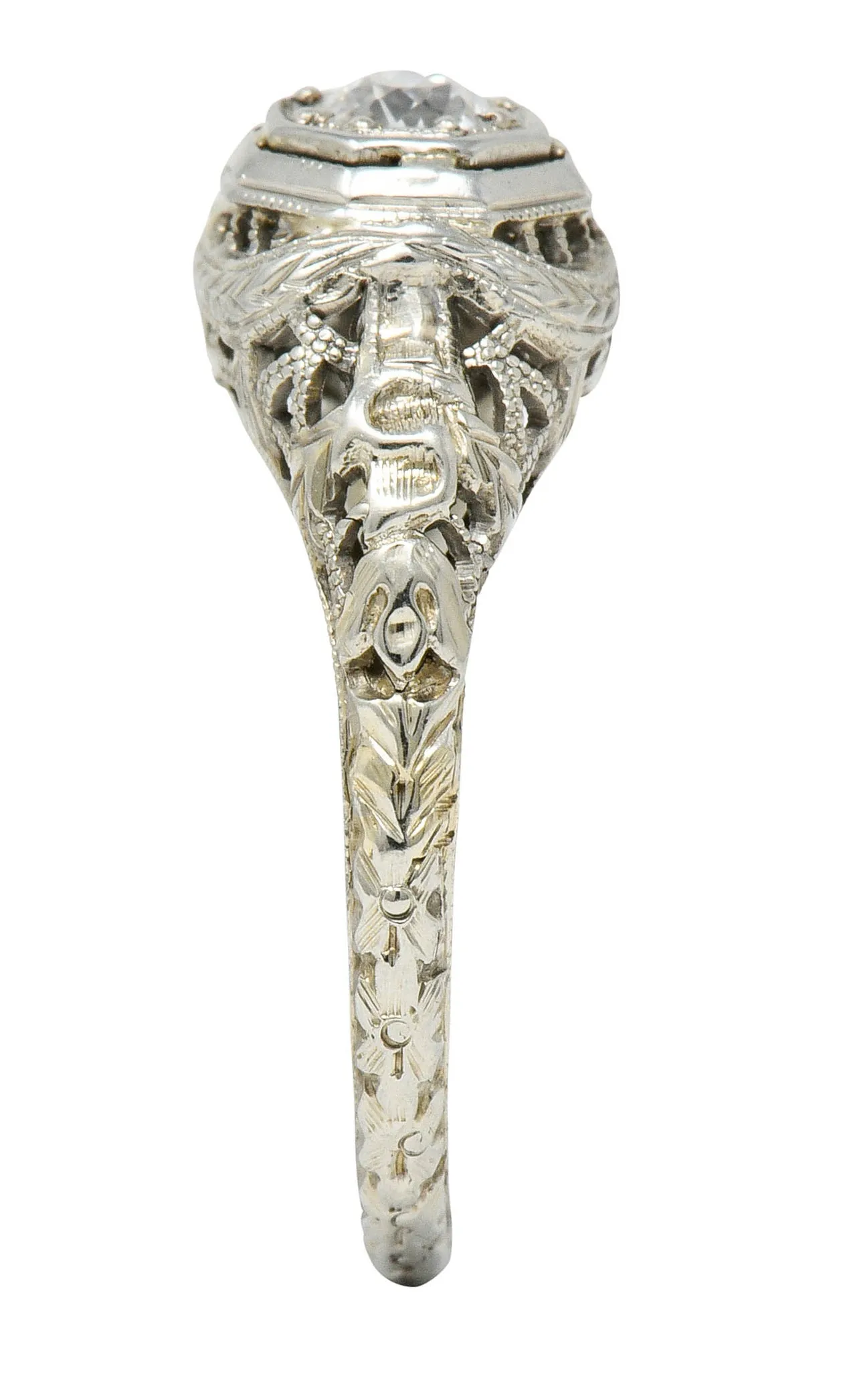 Late Edwardian Diamond 18 Karat White Gold Engagement Ring