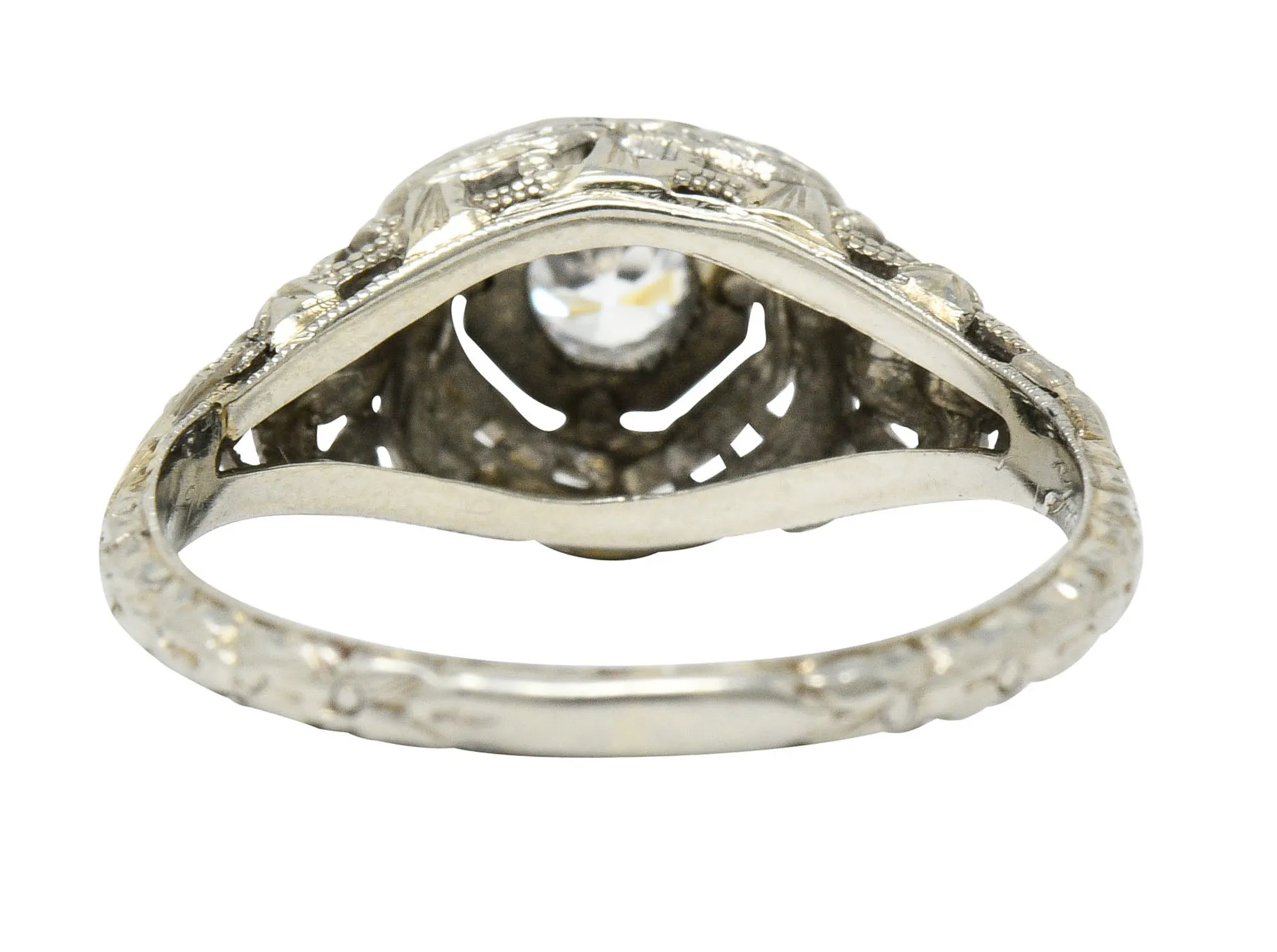 Late Edwardian Diamond 18 Karat White Gold Engagement Ring