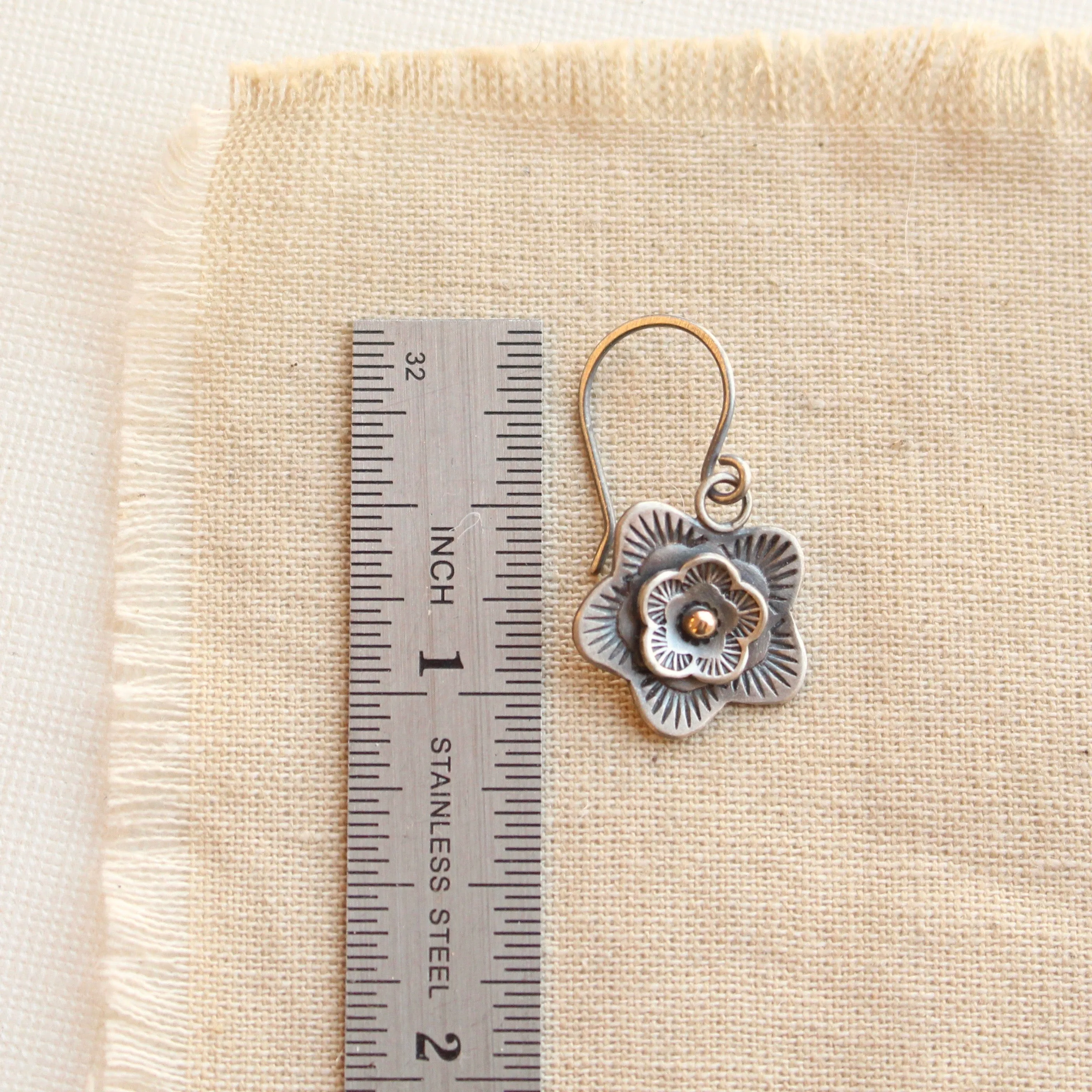 Layered Cactus Flower Earrings