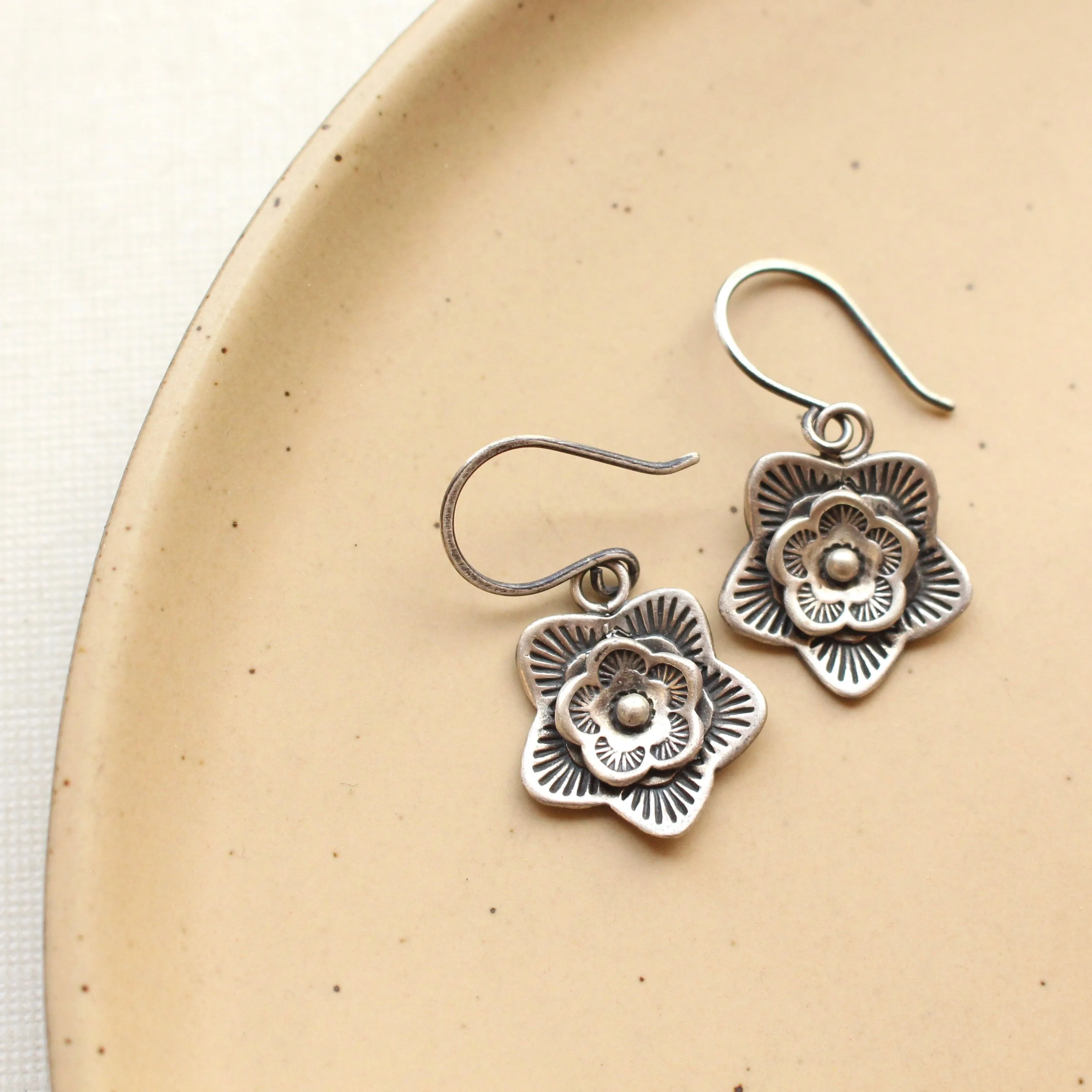 Layered Cactus Flower Earrings