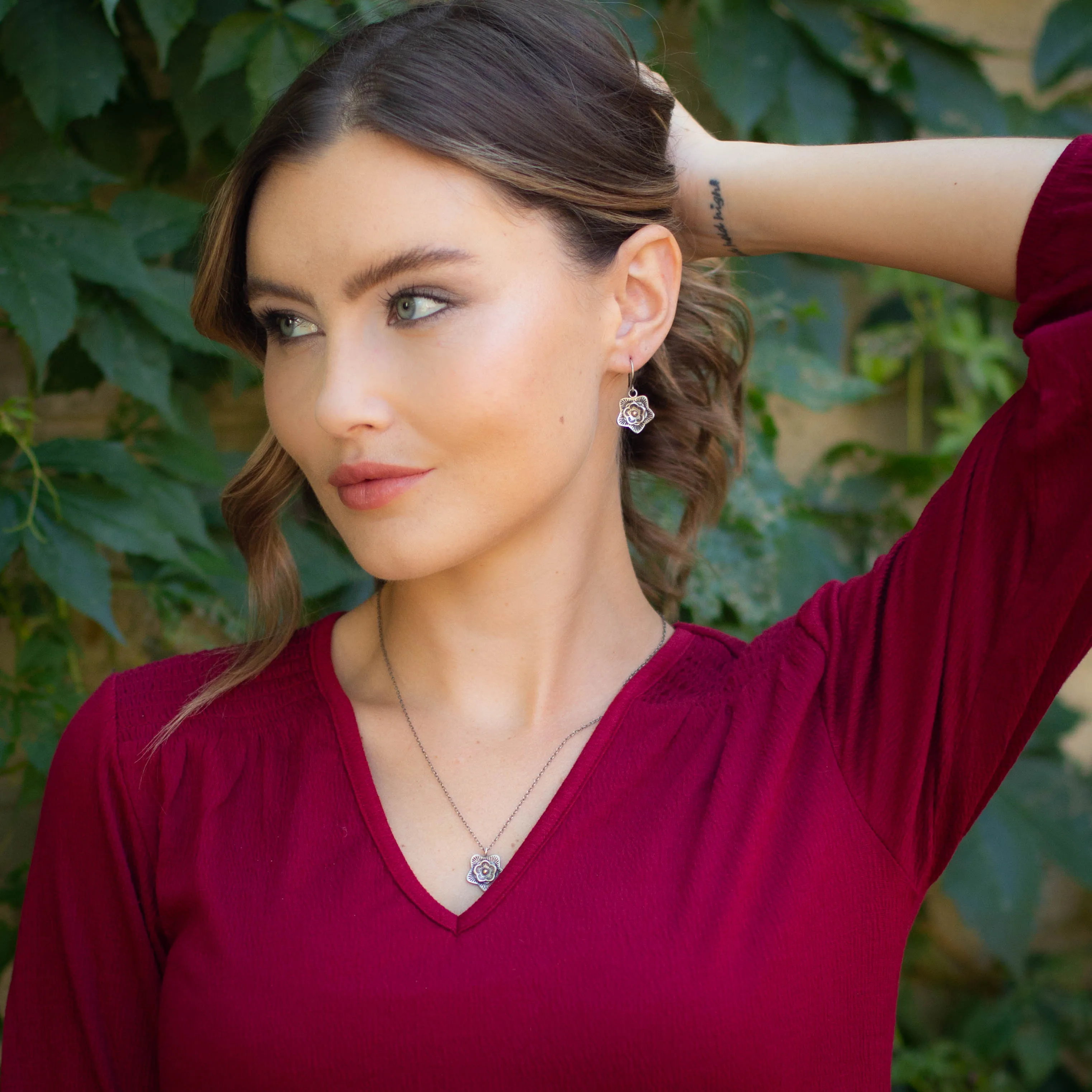 Layered Cactus Flower Earrings