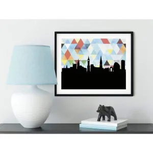 Leicester, England geometric skyline