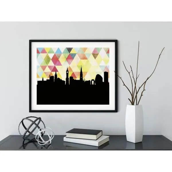 Leicester, England geometric skyline
