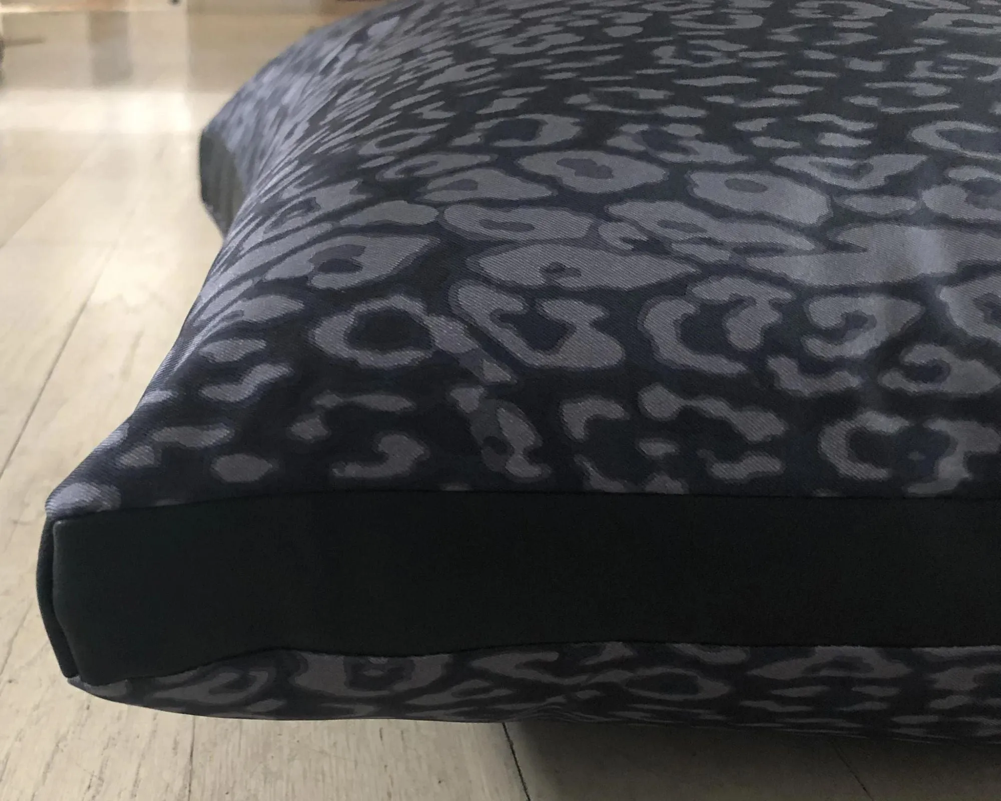 Leo Silk Leopard Pillow - Black