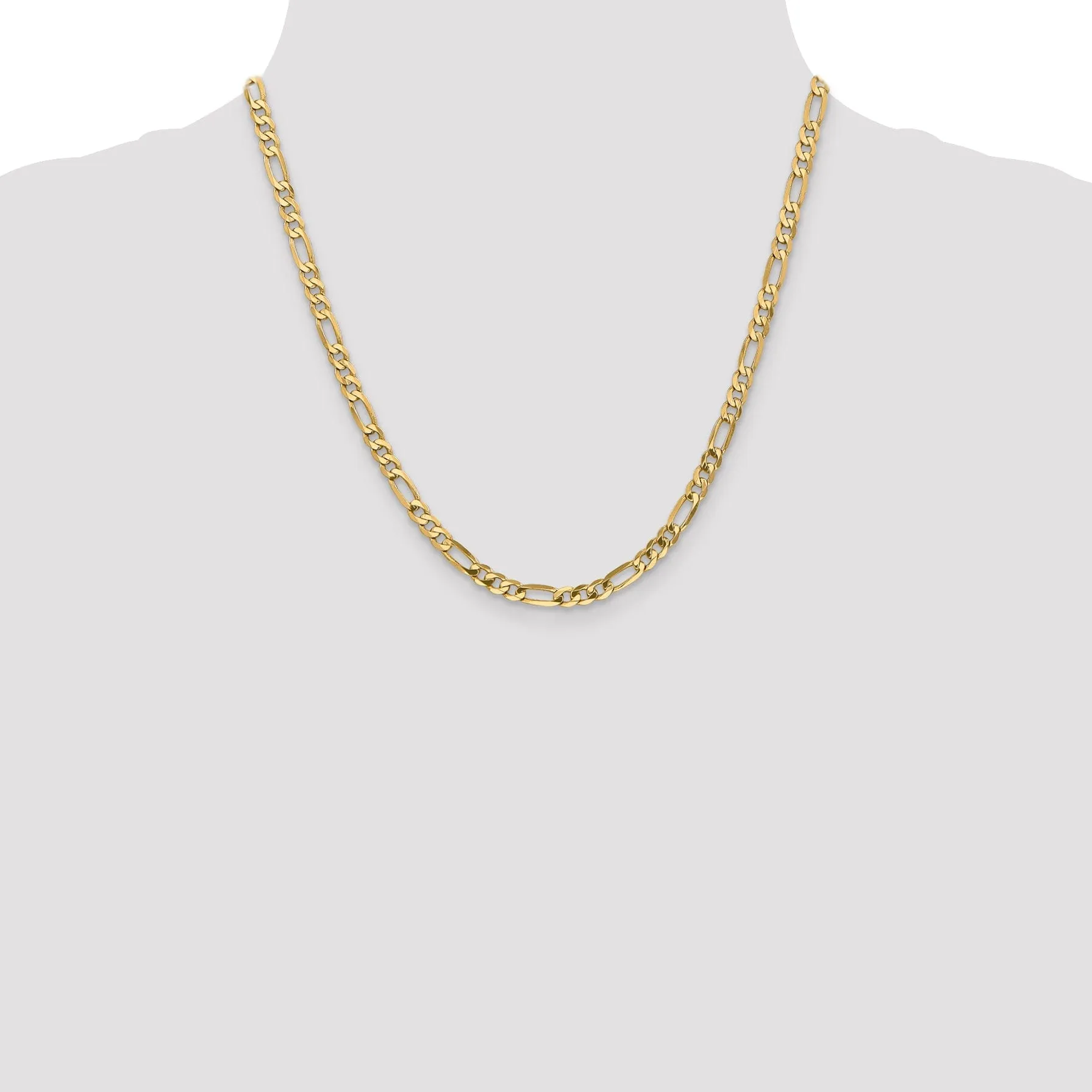 Leslie 14k Yellow Gold 4.75mm Flat Figaro Chain