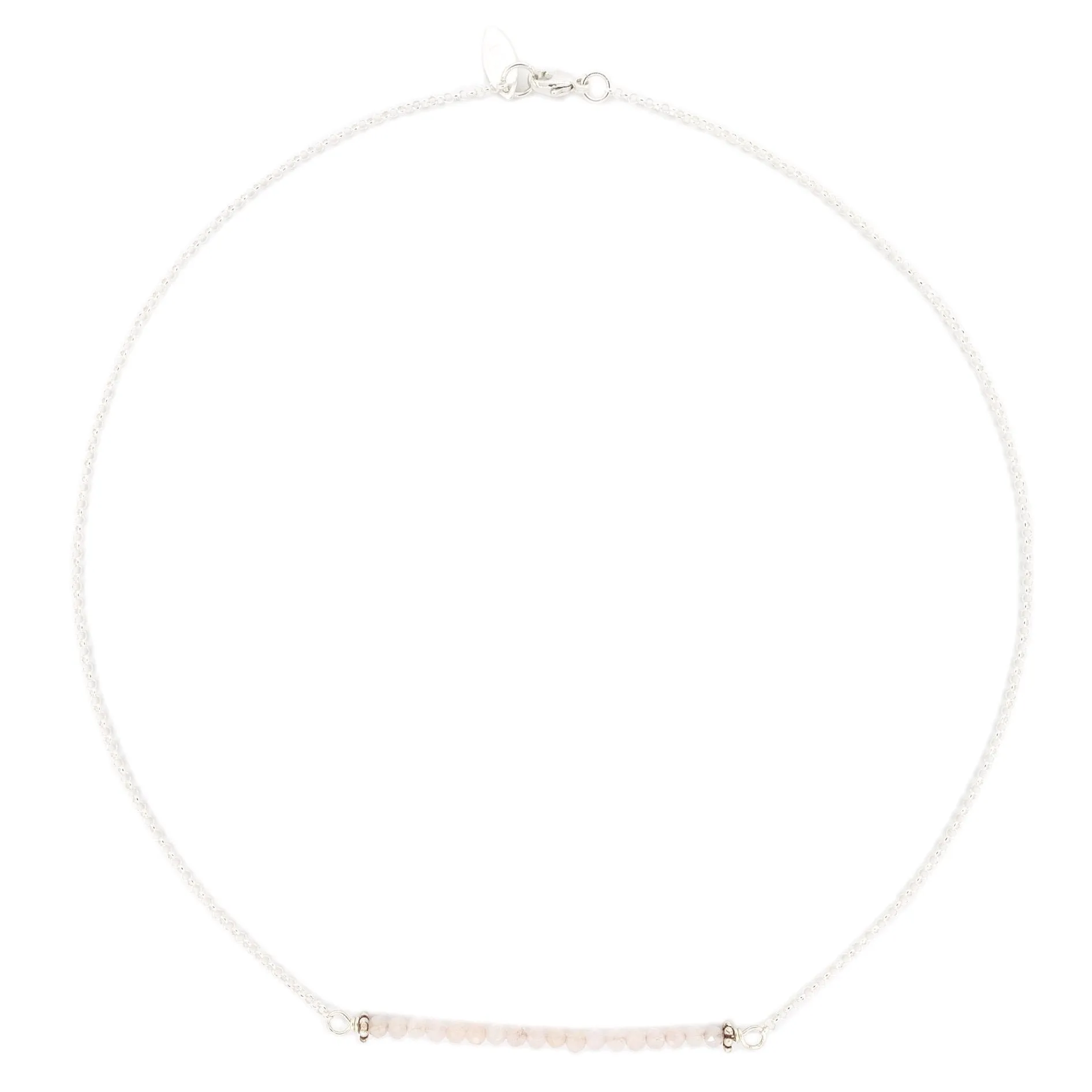 Lisa - Morganite Balance Bar Beaded Gold or Silver Necklace