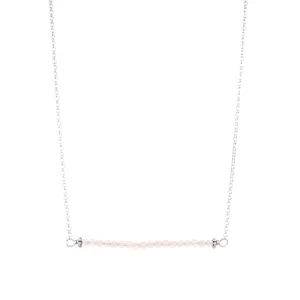 Lisa - Morganite Balance Bar Beaded Gold or Silver Necklace
