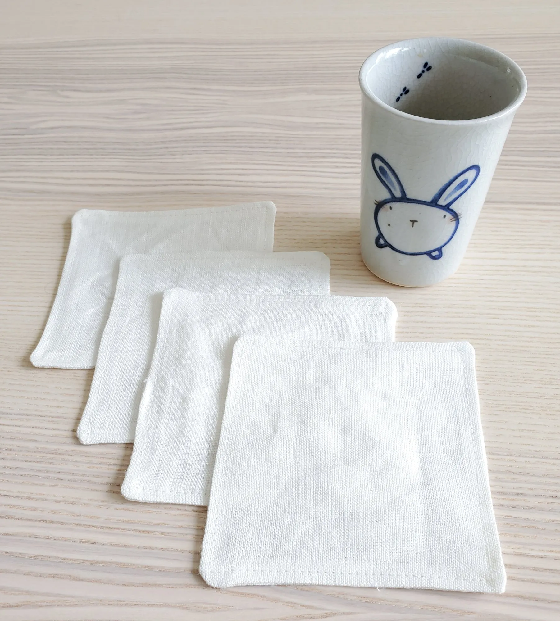 Lithuanian Linen Coasters in Ivory