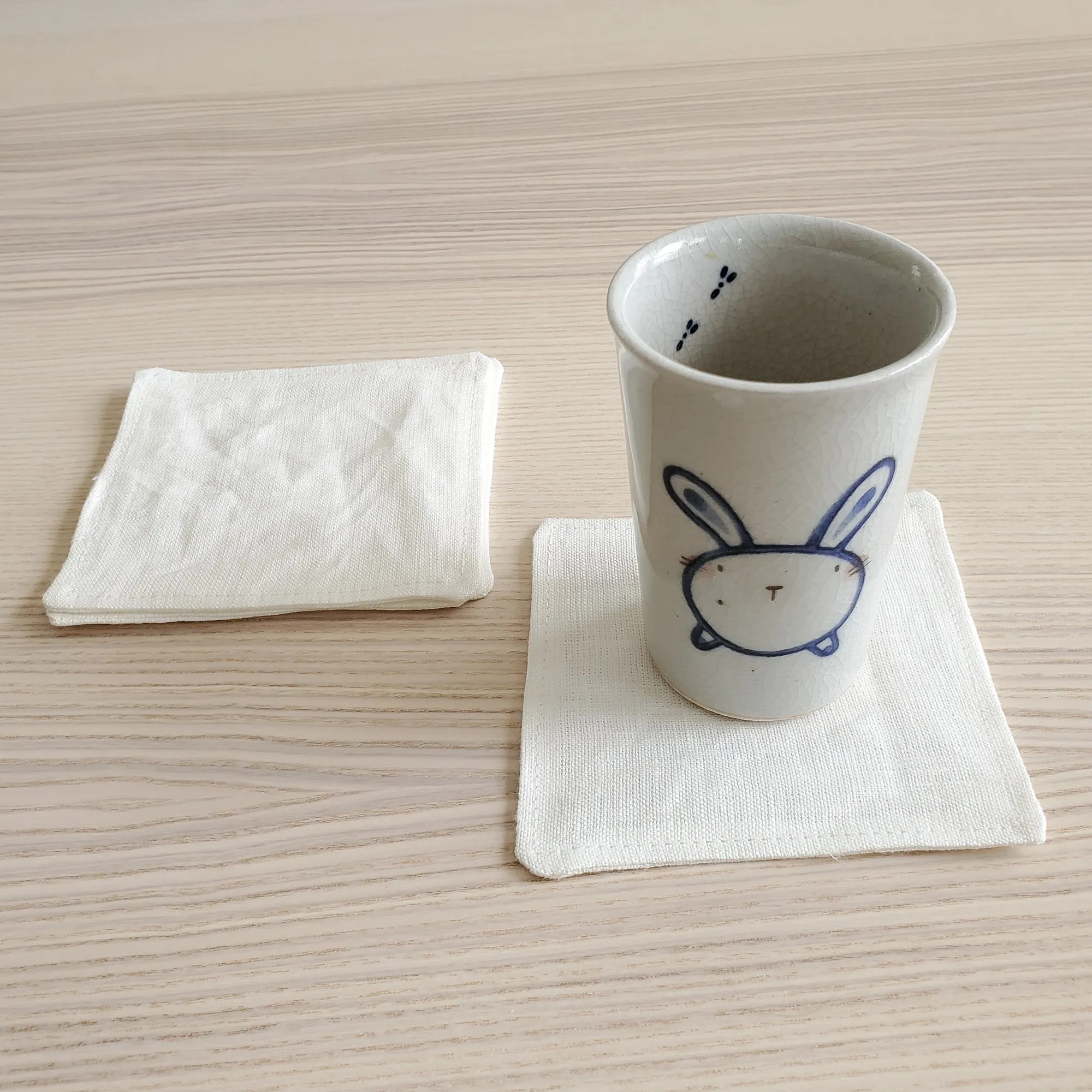 Lithuanian Linen Coasters in Ivory