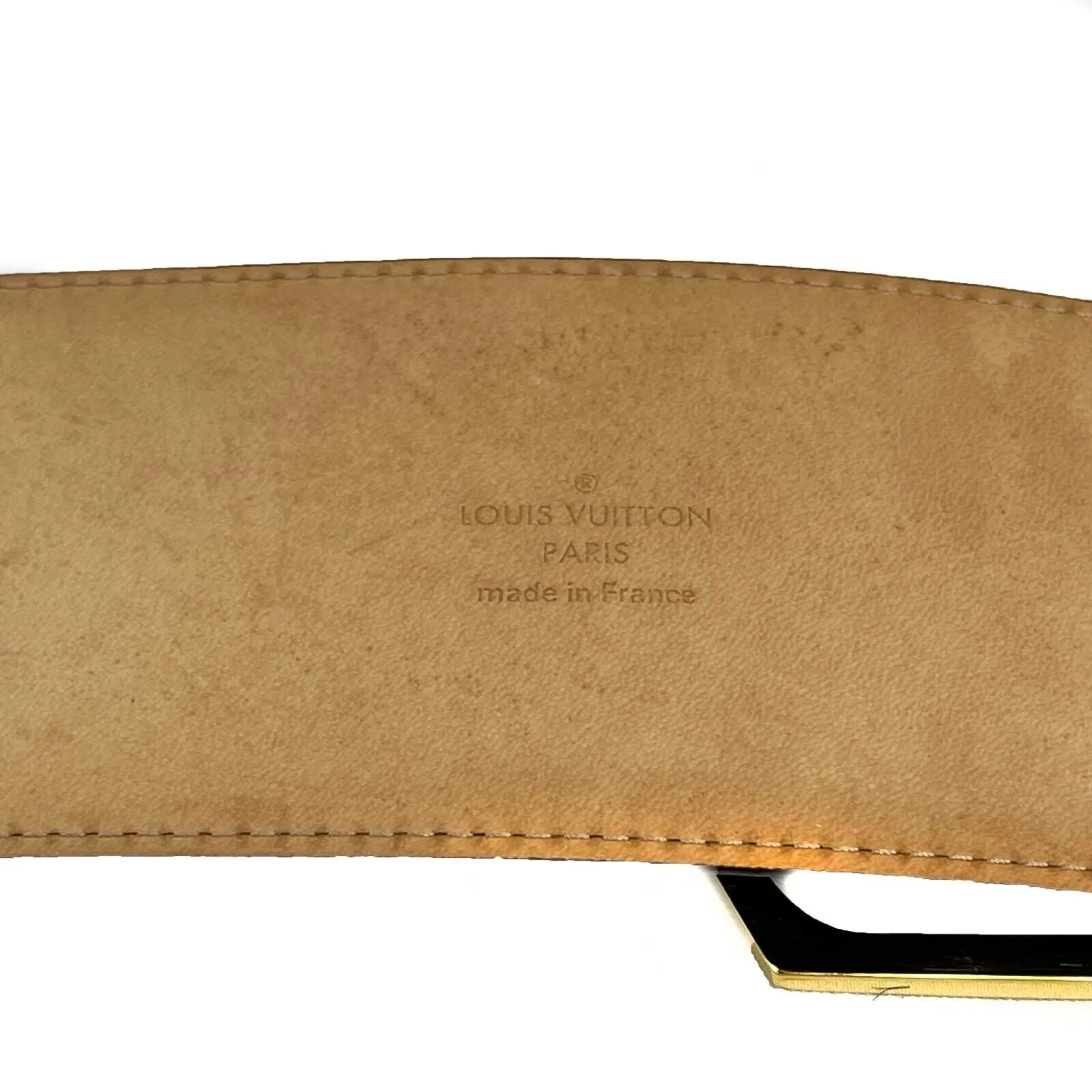 Louis Vuitton Vernis Belt LV Logo Amarante Brown 85/34