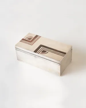 LUC LANEL CHRISTOFLE ART DECO MIXED METAL BOX C. 1930
