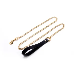 Luxury Chain Leash with Italian Leather Handle from UPKO