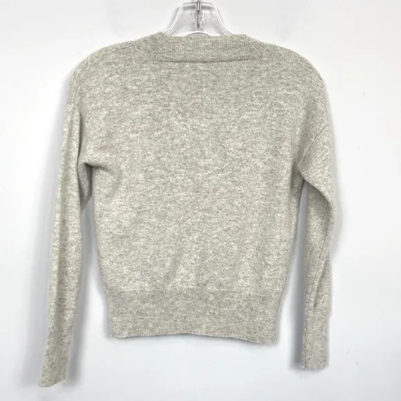 Madewell 100% Cashmere V-Neck Sweater Pullover Heather Shadow Gray MA707 XXS