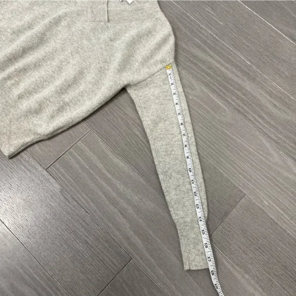 Madewell 100% Cashmere V-Neck Sweater Pullover Heather Shadow Gray MA707 XXS