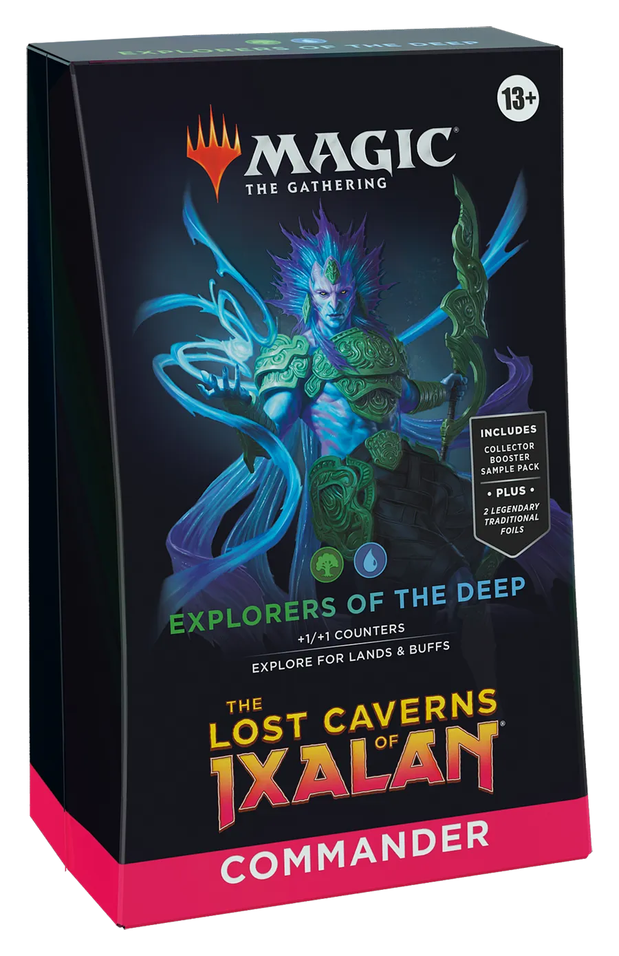 Magic: The Gathering The Lost Caverns of Ixalan Commander Deck - Explorers of the Deep (100-Card Deck, 2-Card Collector Booster Sample Pack   Accessories)