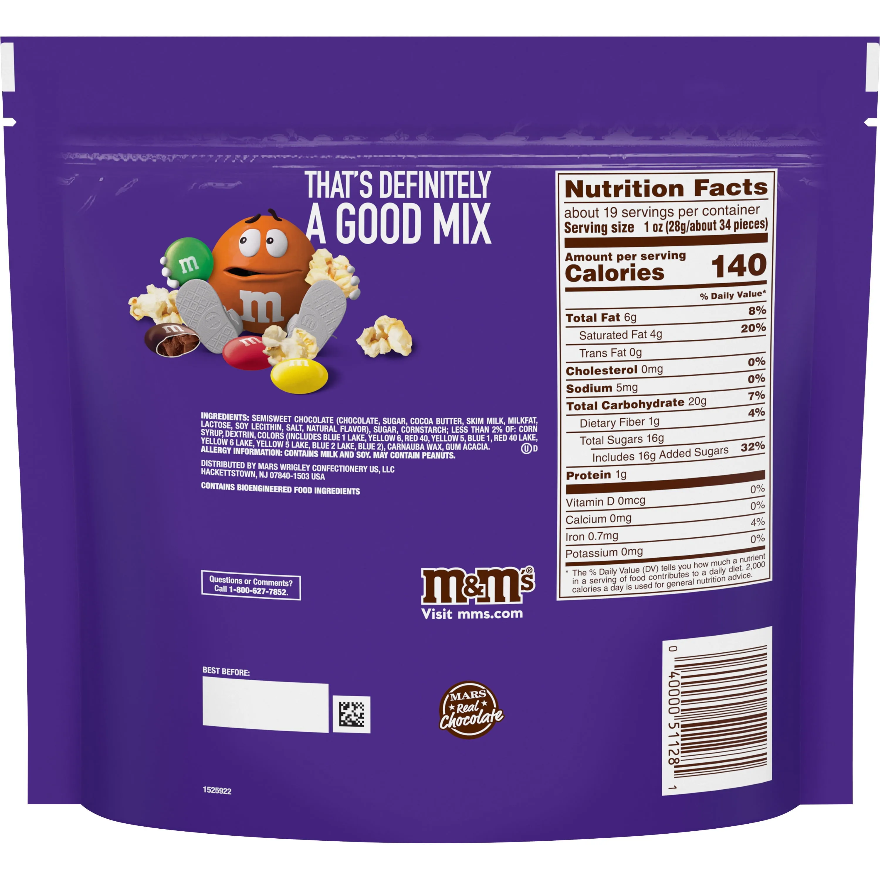 M&M's 50% Cacao Dark Chocolate Candy - 19.2 oz Bag Free & Fast Shipping