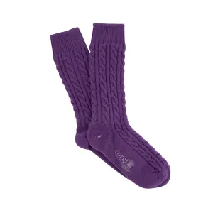 Men's Handmade 'Prince of Wales Cable' Pure Cashmere Socks